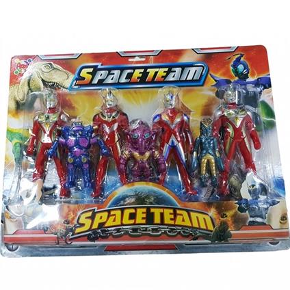 Set 7Pz. Power Space Team Personaggi Guerrieri Eroi Spaziali Rangers Giocattolo