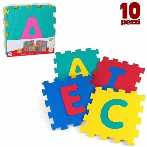 Tappeto Tappetino Puzzle Lettere 10 Pezzi Morbido Dimensione Mattonelle 30X30Cm - 2