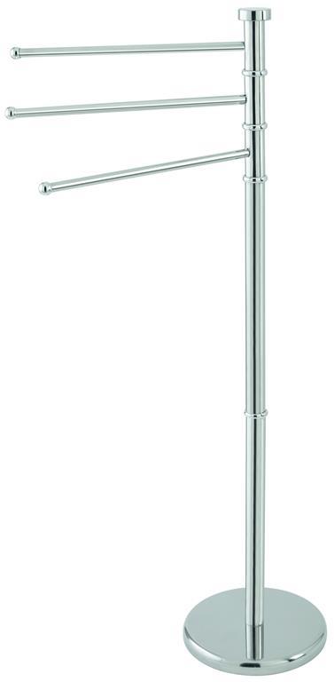 Porta Asciugamani Da Bagno Con 3 Braccia Girevoli - Acciaio Bianco Cromato
