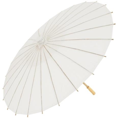 Ombrello Bambu Bianco 20 Cm Carta Legno Sposa Wedding Matrimonio Ombrellino