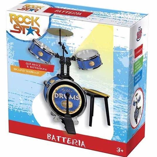 Batteria Con Sgabello 3 Tamburi E Seduta Strumenti Musicali Bambini