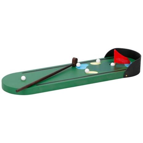 Set Mini Golf Gioco Da Tavolo Scrivania In Legno Con Mazza E Palline 32X9X3Cm