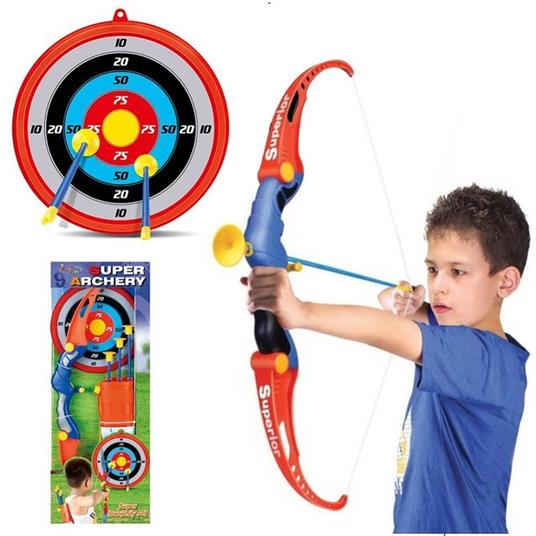 Set Arciere Per Bambini Con Arco 3 Frecce Bersaglio Muro E Tracolla Portafrecce