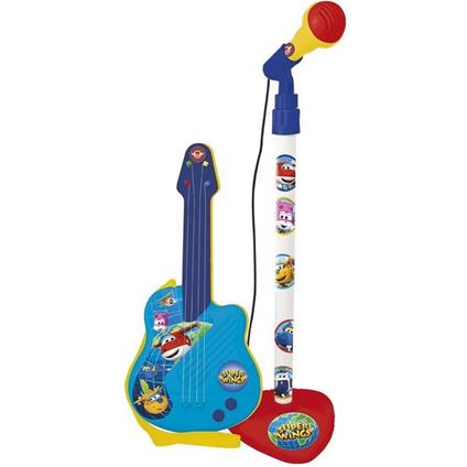 Superwings Chitarra Con Tracolla E Microfono Con Asta Giocattolo Per Bambini 3+