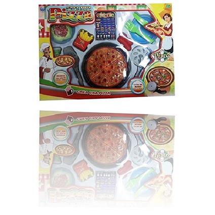 Crea Pizza Pizzeria Spaghetti Patatine Salsiccia Kit Fast Food Gioco Giocattolo