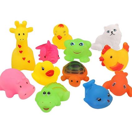 Set 6 Animali Animaletti Gommosi Pecora Giraffa Mucca Cavallo Prima Infanzia