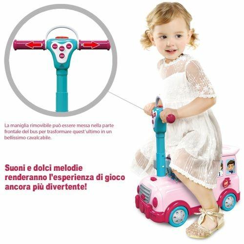 Cavalcabile Trolley Schoolbus Cucina Giocattolo Bambini 3In1 Luci Suoni Accessori - 2