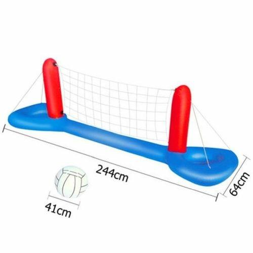 Rete Pallavolo Gonfiabile Galleggiante Con Pallone 244 X 64 Cm Mare Piscina - 2