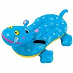 Ippopotamo Gonfiabile E Cavalcabile 2 Manici 104 X 70 Cm Per Bambini Blu