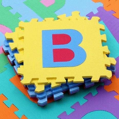 Tappeto Puzzle Per Bambini Set 9 X 9 Cm Gioco Tappetino Lettere Numeri Gomma Eva - 2