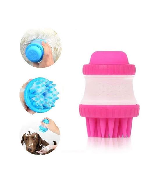 Spazzola Silicone Con Serbatoio Shampoo Pettine Peli Corti Lunghi  Massaggiante Cane