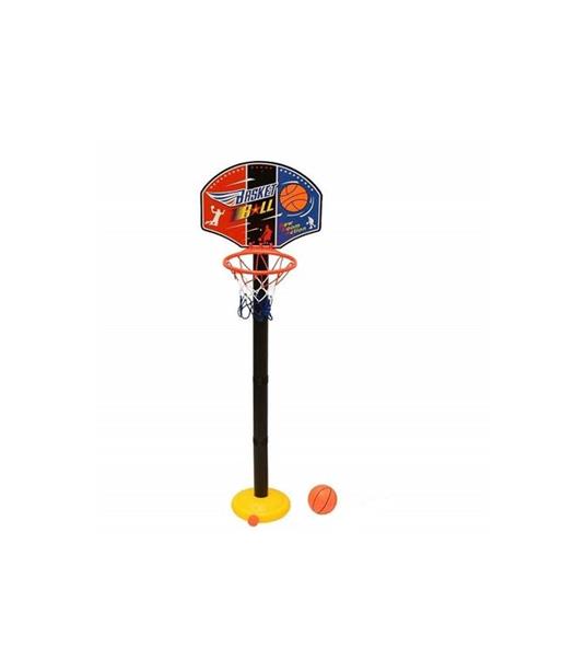 Set Canestro 115cm + Pallone Basket Con Rete Bambini Giocattolo Base Regolabile
