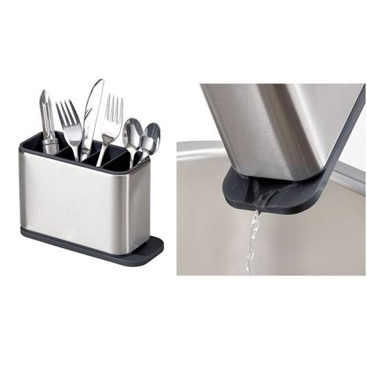 Portaposate 4 Scomparti 7007 Scola Acqua Contenitore Acciaio Per Utensili  Cucina - ND - Idee regalo