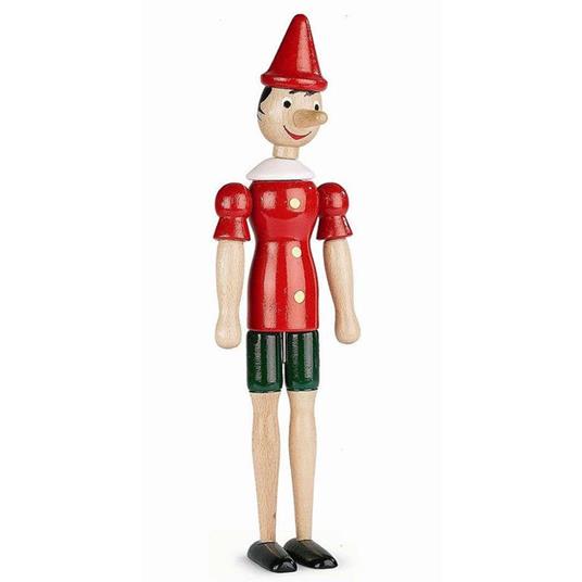 Pinocchio In Legno Snodabile Snodato Statuina Gioco Bambini Souvenir 34Cm