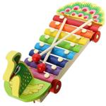 Gioco Giocattolo Pavone Musicale Xilofono Per Bambini In Legno 8 Piastre