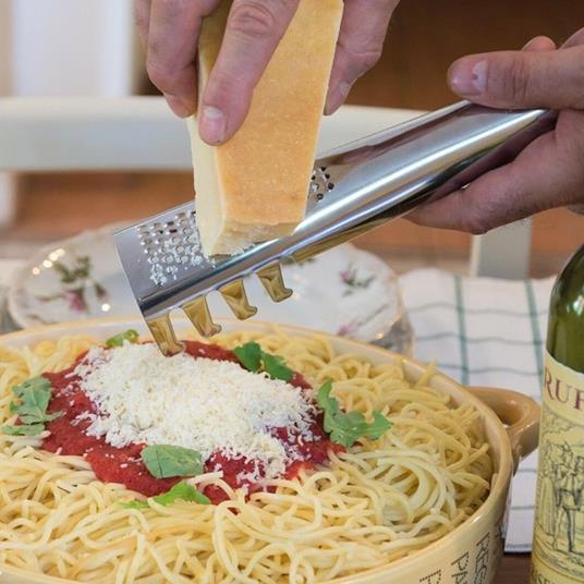 Mestolo Pasta Spaghetti Con Grattugia 2In1 Acciaio Formaggio Verdure Cucina  - ND - Idee regalo