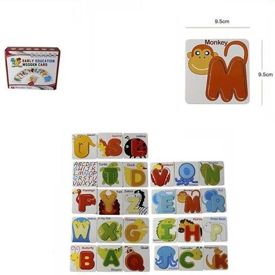 Gioco Educativo Puzzle Legno Bambini Imparare Inglese Lettere Animali 64979