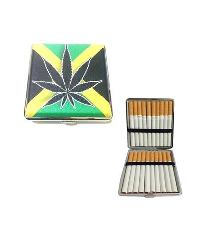 Box Portasigarette Porta Sigarette Tabacco Monete Banconote Metallo Jamaica