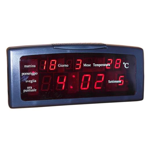 Sveglia Digitale Elettrica Orologio Luce Led Con Data Giorno Temperatura -  ND - Casa e Cucina | IBS