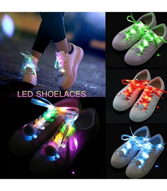 Coppia Di Lacci Piatti Per Scarpe Colorati Con Luci A Led Stringhe Sneaker  - Trade Shop TRAESIO - Casa e Cucina | IBS