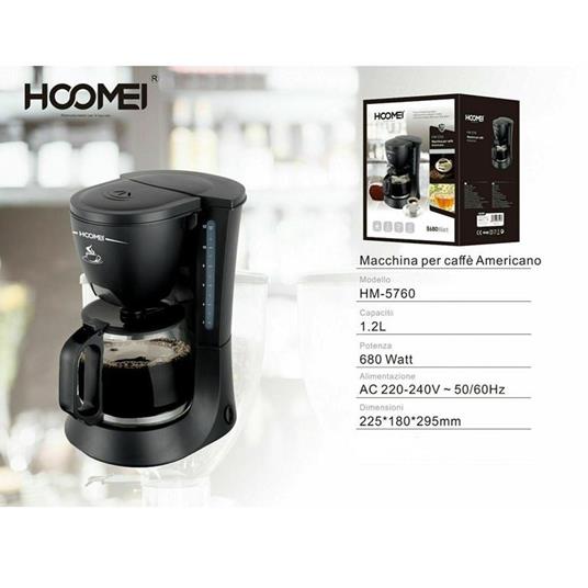 Macchina Per Caffe' 10 Tazze 680 Watt 1.2 Lt Americano Ottima