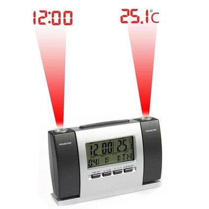 Display LCD Controllo del Suono Orologio di proiezione a soffitto Snooze Data Temperatura Niunion Orologio di proiezione Bianca 