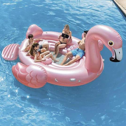 Fenicottero Gonfiabile Gigante Isola Party 422 X 373 X 185 Cm Mare Piscina 4 Posti