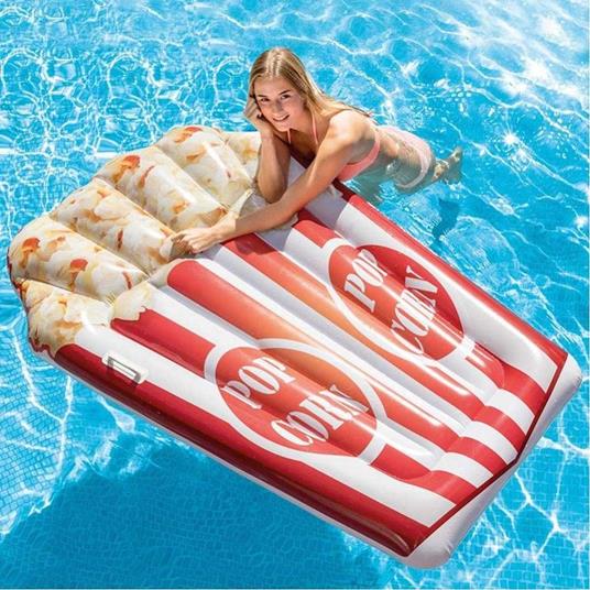 Materassino Isola Gonfiabile Stampa Pop Corn In Pvc Mare Piscina 178 X 124 Cm