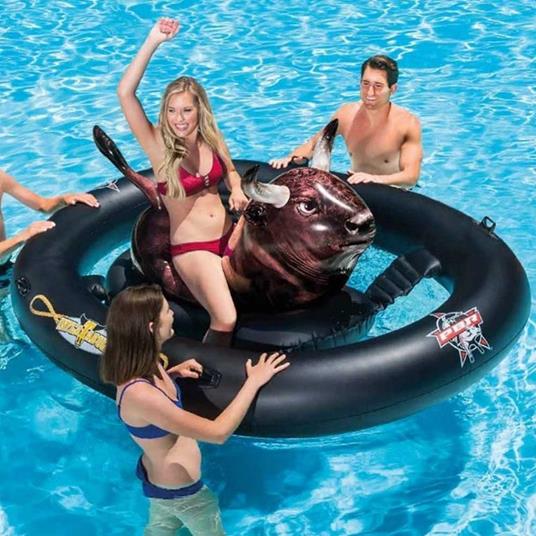 Gioco Toro Scatenato Gonfiabile Inflatabull Mare Piscina 239 X 196 X 81 Cm