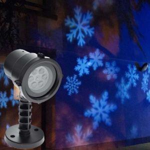 Proiettore Laser Led Rgb Natale Esterno Giochi Luce Fiocchi Di Neve Bianco - 3