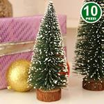 Set 10 Alberelli Innevati Mini Albero Natale 12Cm Decorazioni Addobbi Natalizi