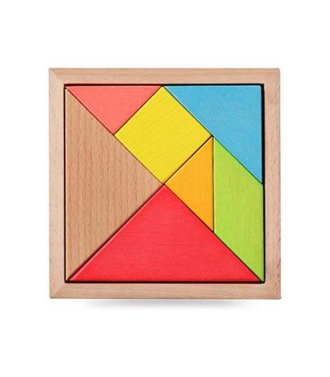Puzzle Gioco Interattivo 3d In Legno Educativo Bambini Forme Geometriche Tangram - 2