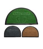 Zerbino Tappeto In Gomma Mezza Luna Scritta Welcome 60x40cm Antiscivolo Ingresso