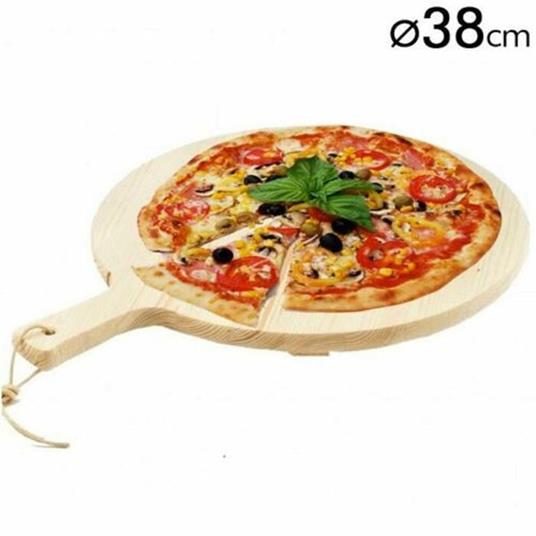 Tagliere Per Pizza Rotondo 38 Cm In Legno Di Abete Con Manico Affettati  Cucina - Trade Shop TRAESIO - Idee regalo