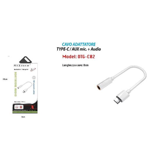 Adattatore Cavo Audio Type-C Aux 3,5Mm Microfono Per Cuffie Maxtech Otg-C02  - ND - Informatica | IBS