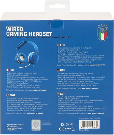 Cuffie gaming MULTIPIATTAFORMA Figc Italia Blue e White ACMU0045 - 5