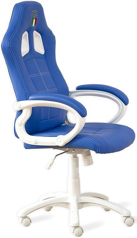 MULTIPIATTAFORMA Figc Italia Chair Sedia gaming Blue e White - 2