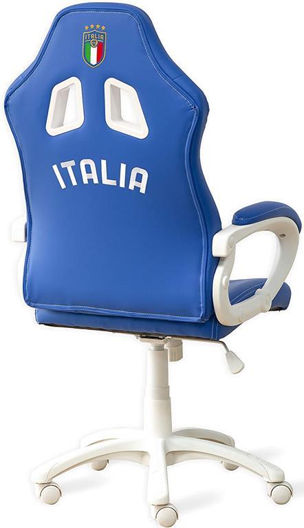 MULTIPIATTAFORMA Figc Italia Chair Sedia gaming Blue e White - 3
