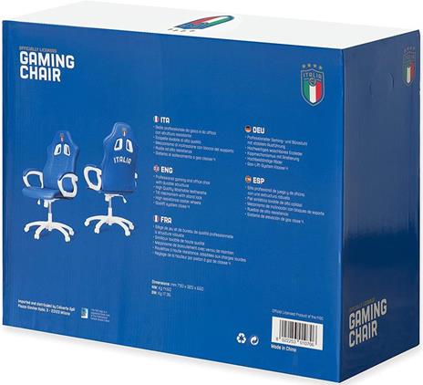 MULTIPIATTAFORMA Figc Italia Chair Sedia gaming Blue e White - 5