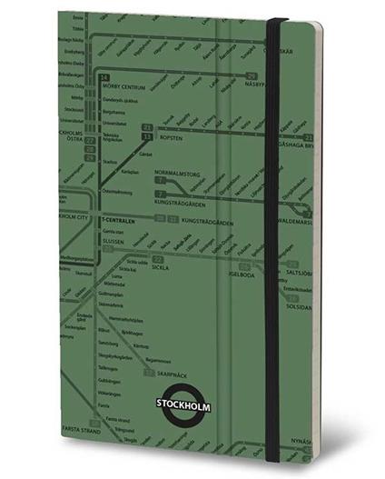 Taccuino Stifflexible Underground Collection Extra Large. Stoccolma. Stockholm. Verde - 19x25
