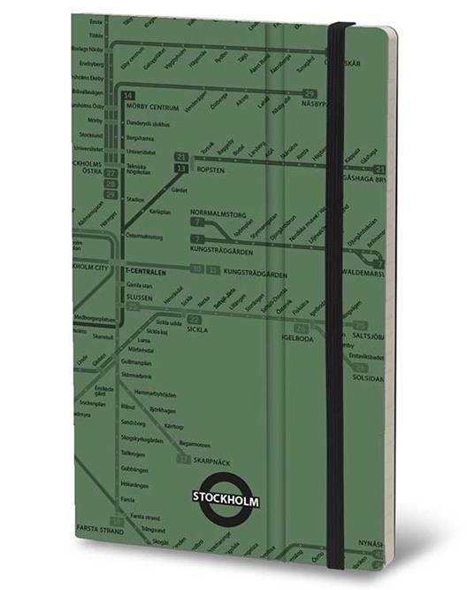 Taccuino Stifflexible Underground Collection Extra Large. Stoccolma. Stockholm. Verde - 19x25