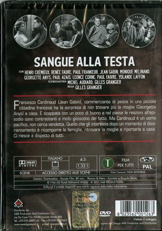 Sangue alla testa di Gilles Grangier - DVD - 2