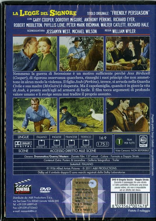 La legge del Signore di William Wyler - DVD - 2