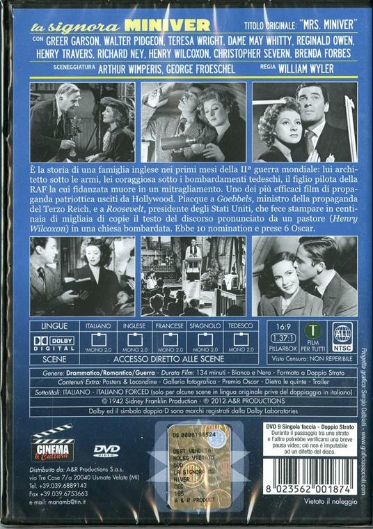 La signora Miniver di William Wyler - DVD - 2