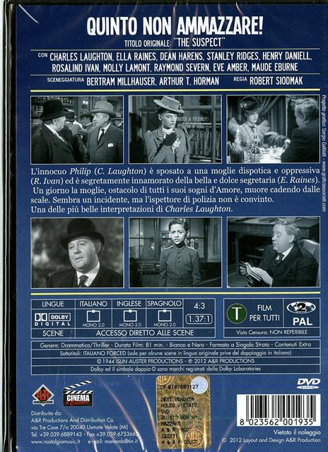 Quinto: non ammazzare di Robert Siodmak - DVD - 2