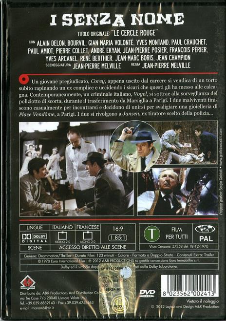 I senza nome (DVD) di Jean-Pierre Melville - DVD - 2
