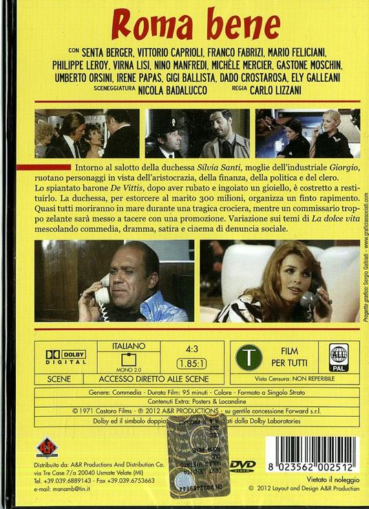 Roma bene di Carlo Lizzani - DVD - 2