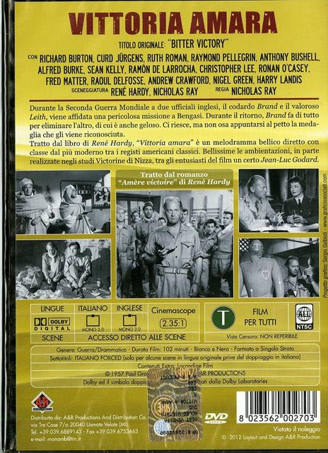 Vittoria amara di Nicholas Ray - DVD - 2