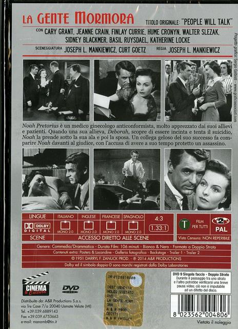 La gente mormora di Joseph Leo Mankiewicz - DVD - 2