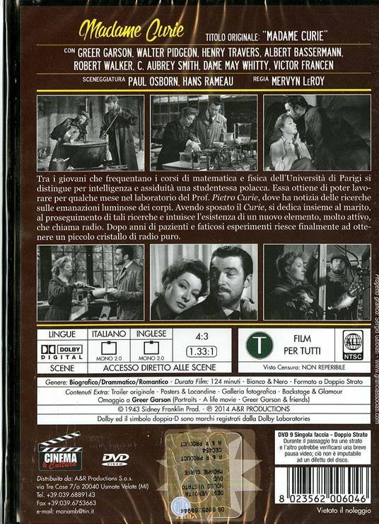 Madame Curie di Mervyn LeRoy - DVD - 2